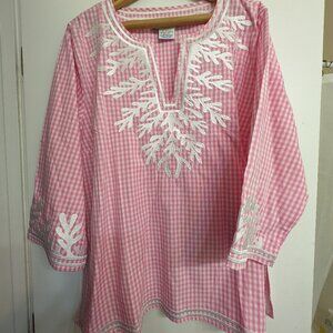 Gretchen Scott Cotton Split Neck Tunic